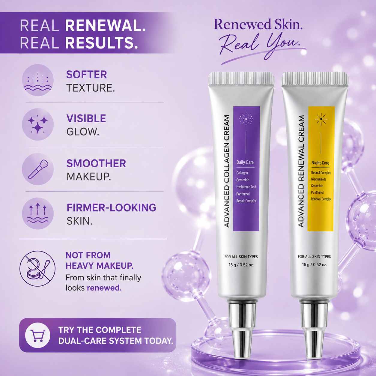 Day & Night Renewal Cream Duo – Firming Collagen + Overnight Texture Care