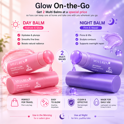 ✨Newly Launched: Optimized Formula for Day and Night Application ✨Korean MYLUREN™ Day & Night Multi Balm Duo