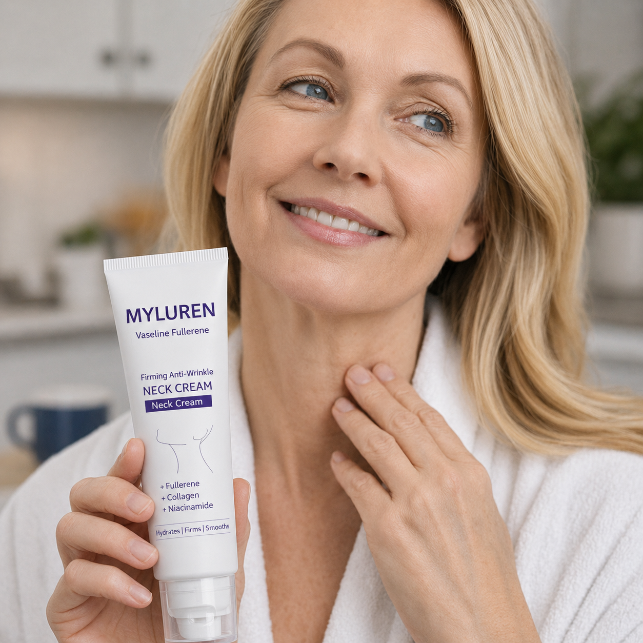 Roller Massage Neck Cream 🧴 Collagen & Hyaluronic Acid | Firms Neck, Reduces Wrinkles & Double Chin